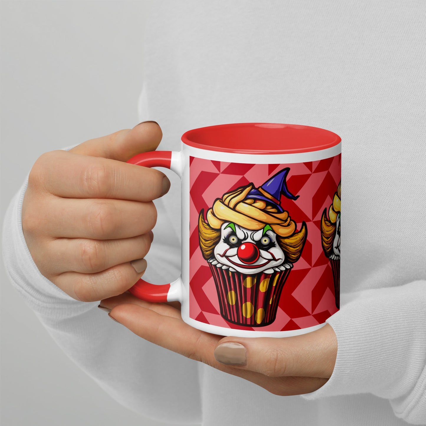 Clown Cupcake with witch hat Mug with Color Inside