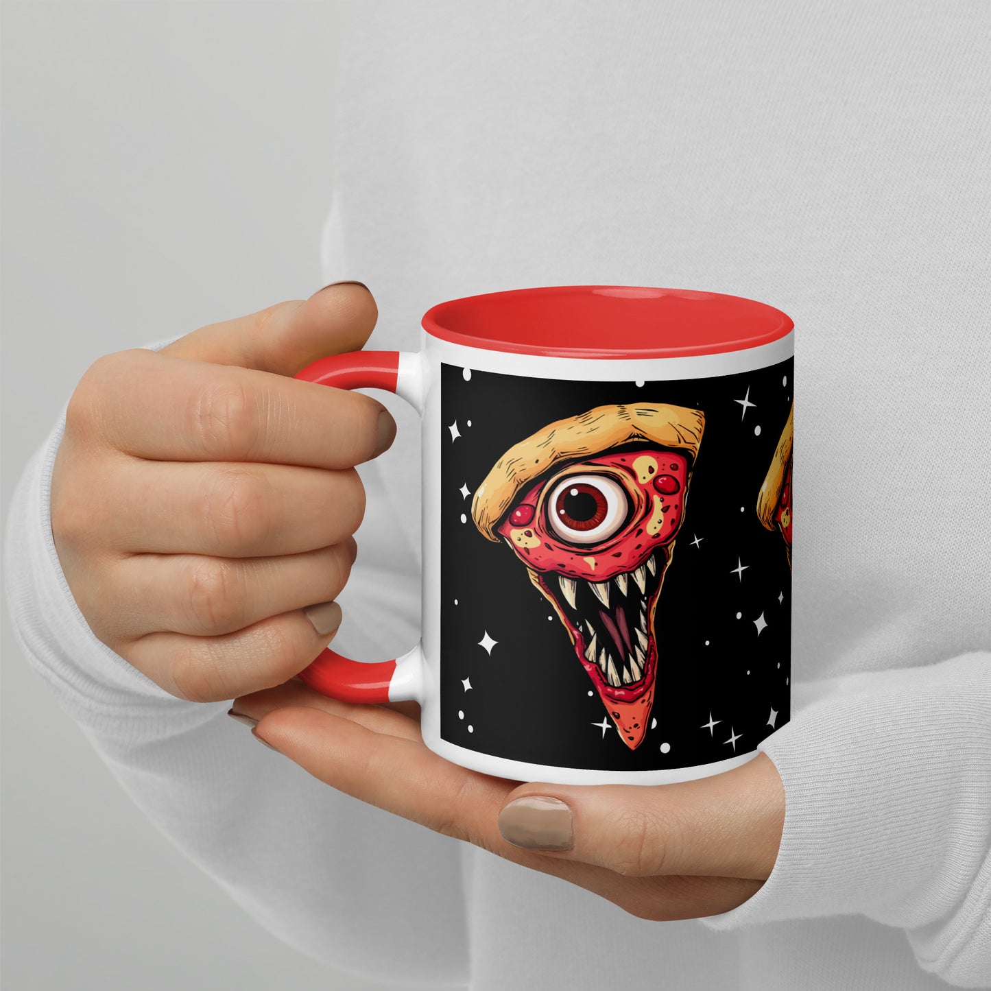 Funny pizza slice Mug with Color Inside