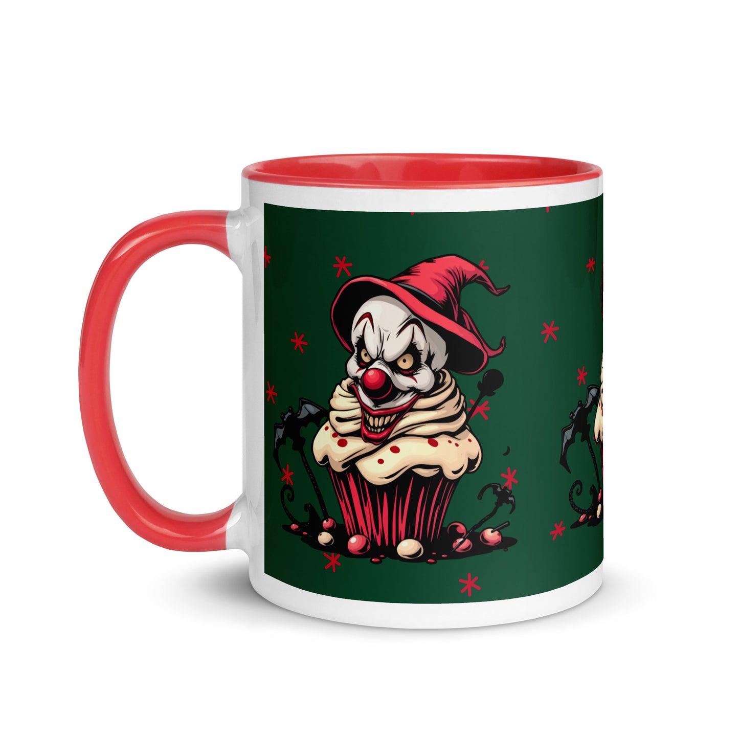 Evil clown with bats Mug with Color Inside