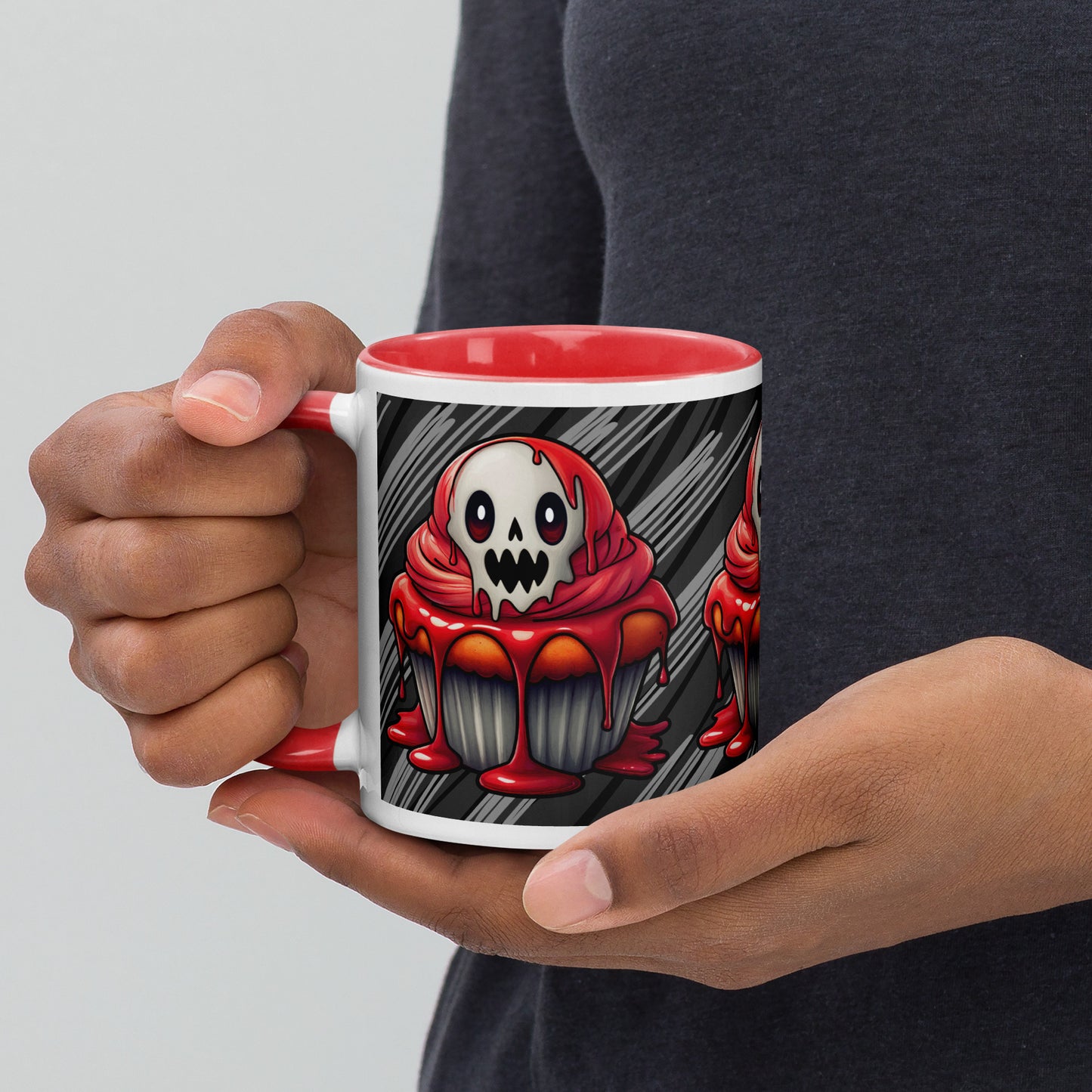 Bloody Ghost Cupcake Mug with Color Inside