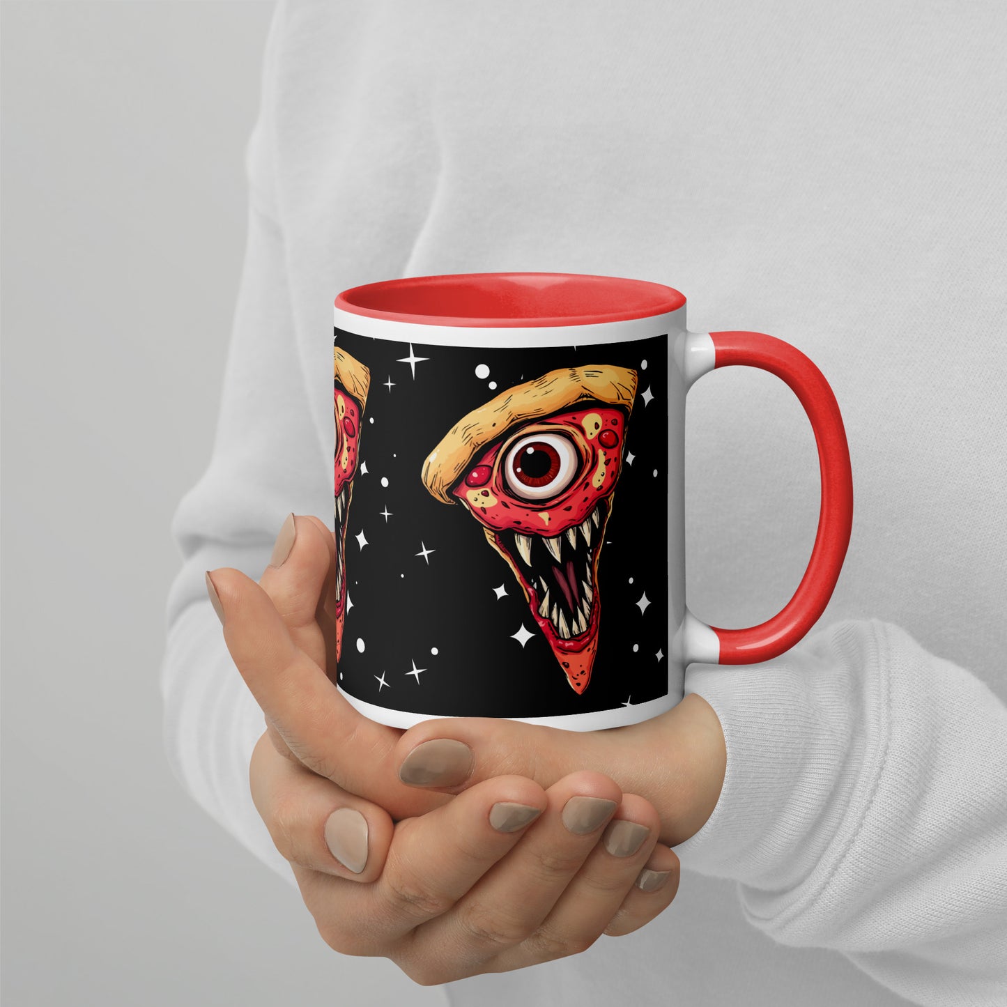 Funny pizza slice Mug with Color Inside