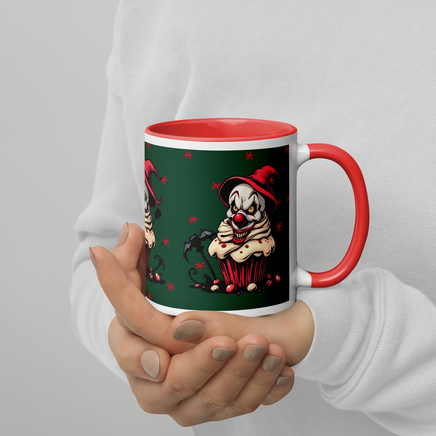 Evil clown with bats Mug with Color Inside