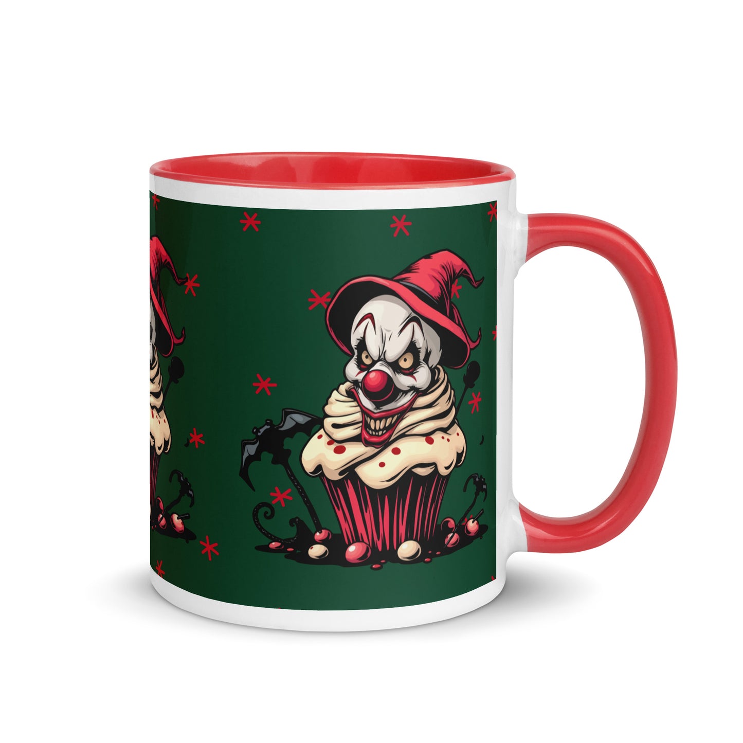 Evil clown with bats Mug with Color Inside