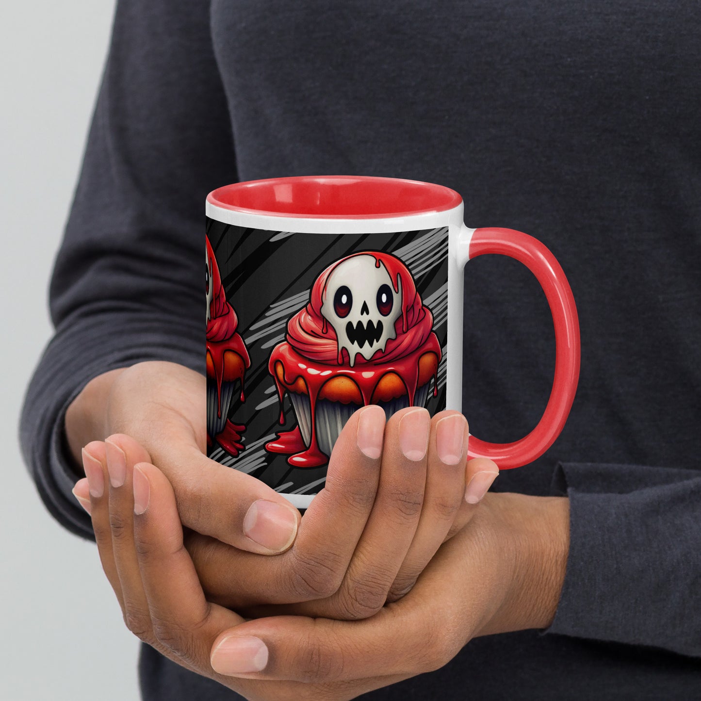 Bloody Ghost Cupcake Mug with Color Inside