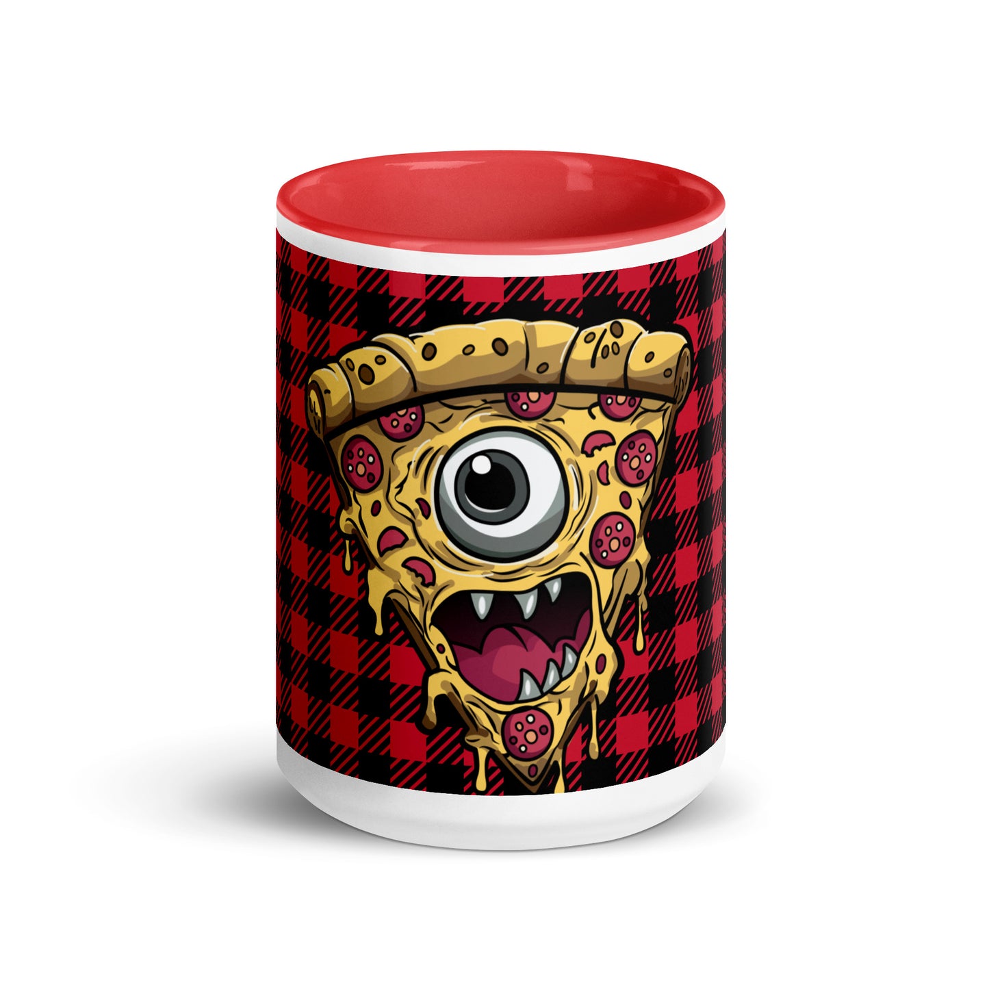 Pizza slice with psychic eye in zombie Mug with Color Inside