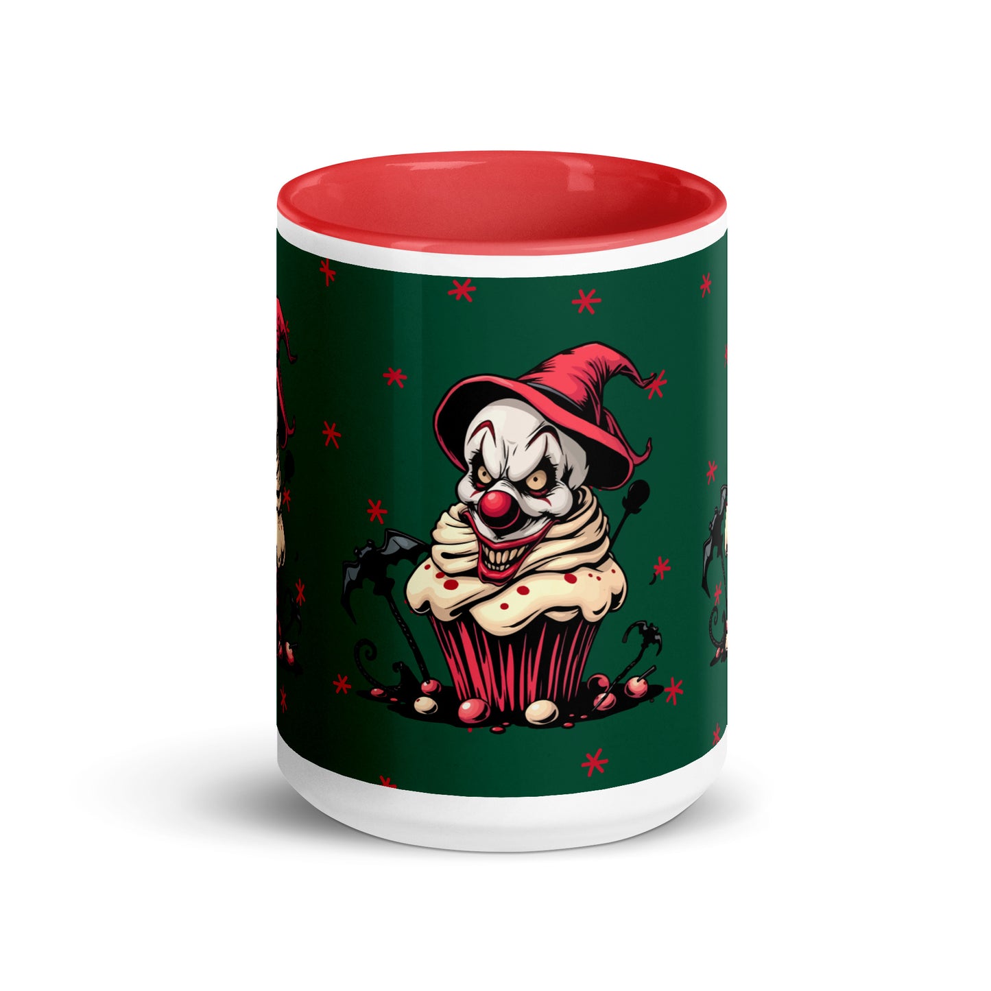 Evil clown with bats Mug with Color Inside