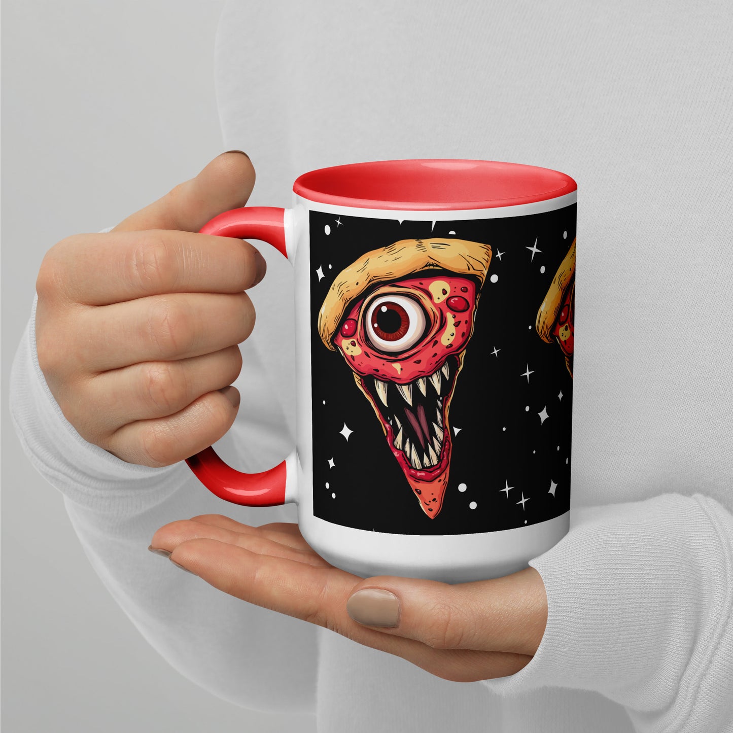 Funny pizza slice Mug with Color Inside