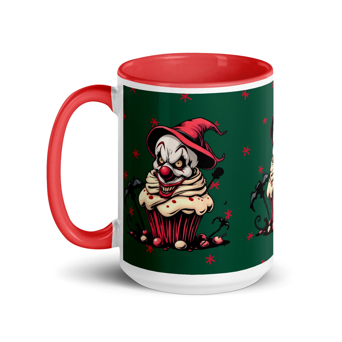 Evil clown with bats Mug with Color Inside