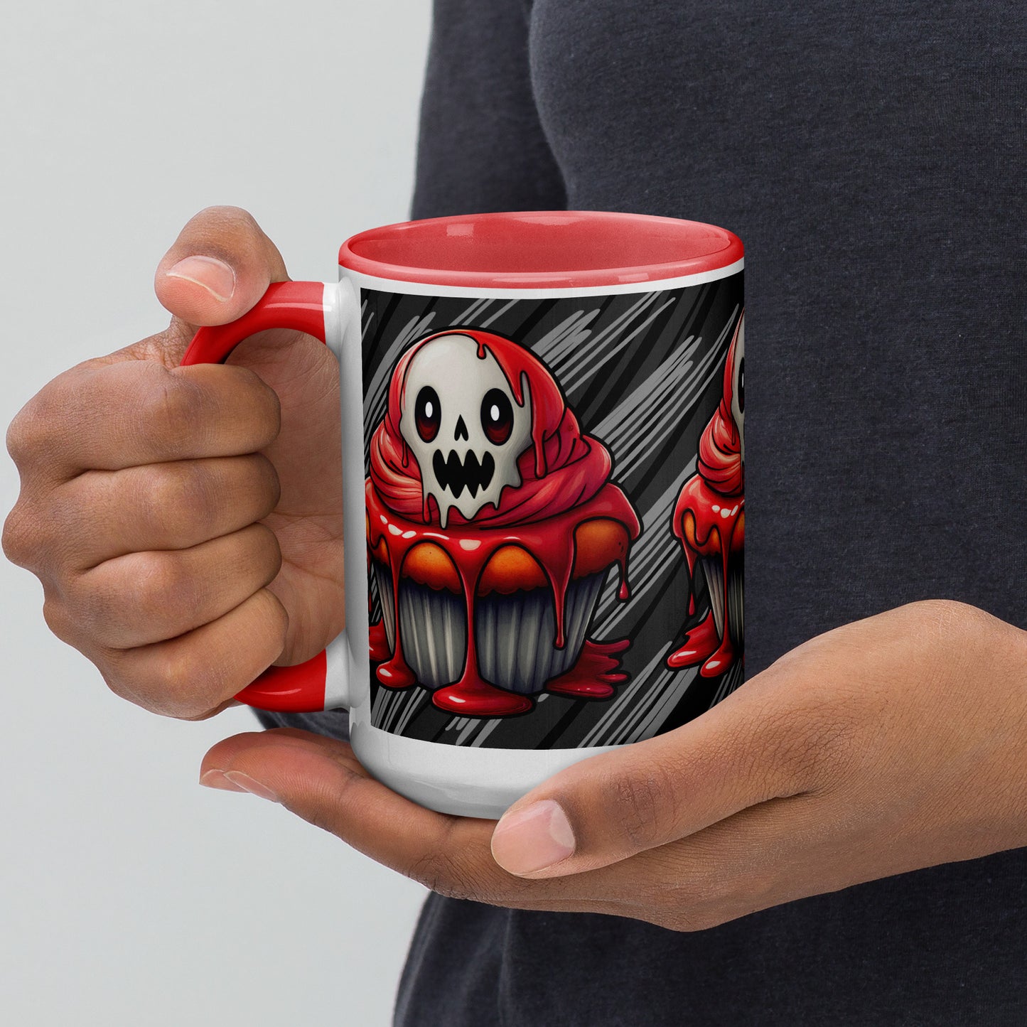 Bloody Ghost Cupcake Mug with Color Inside