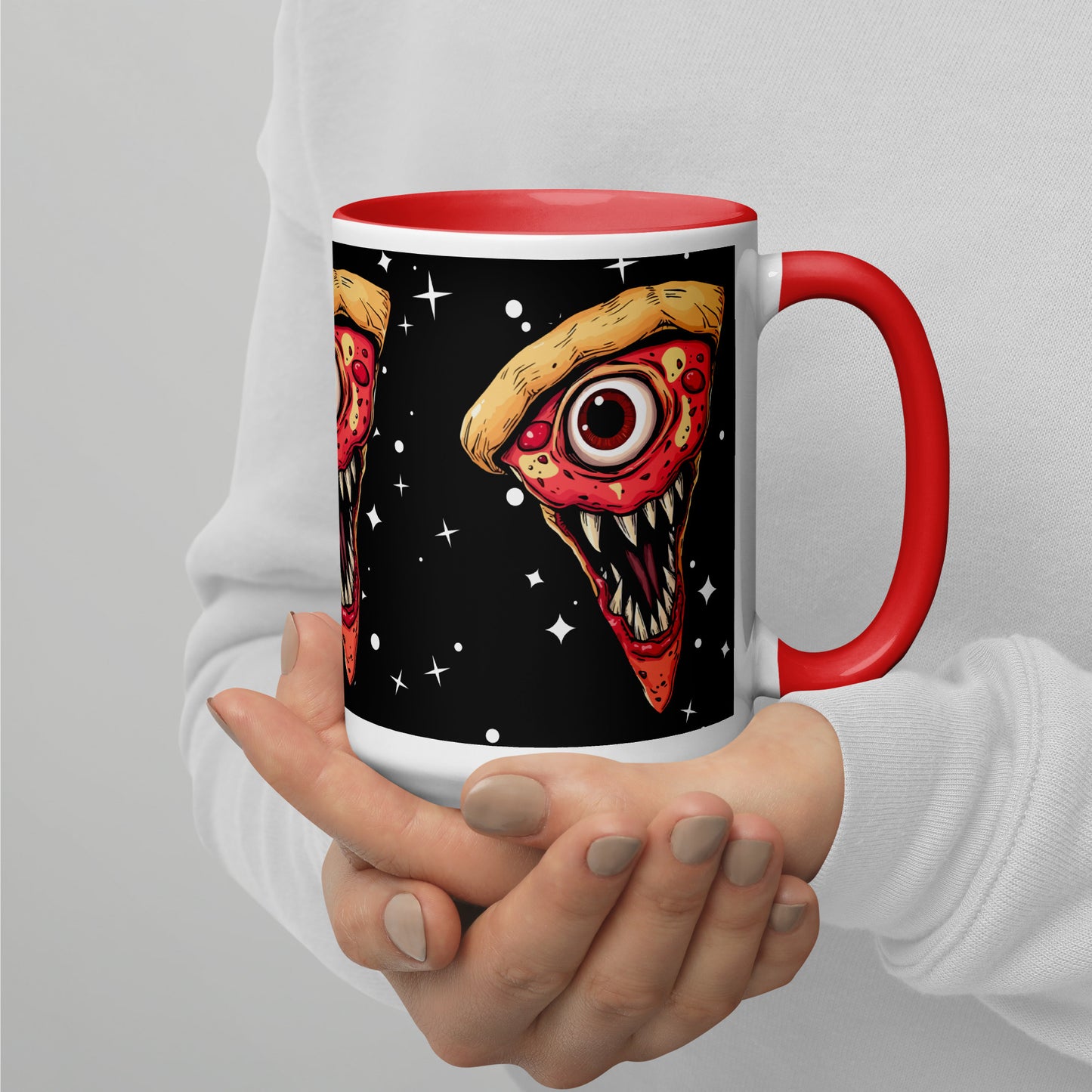 Funny pizza slice Mug with Color Inside