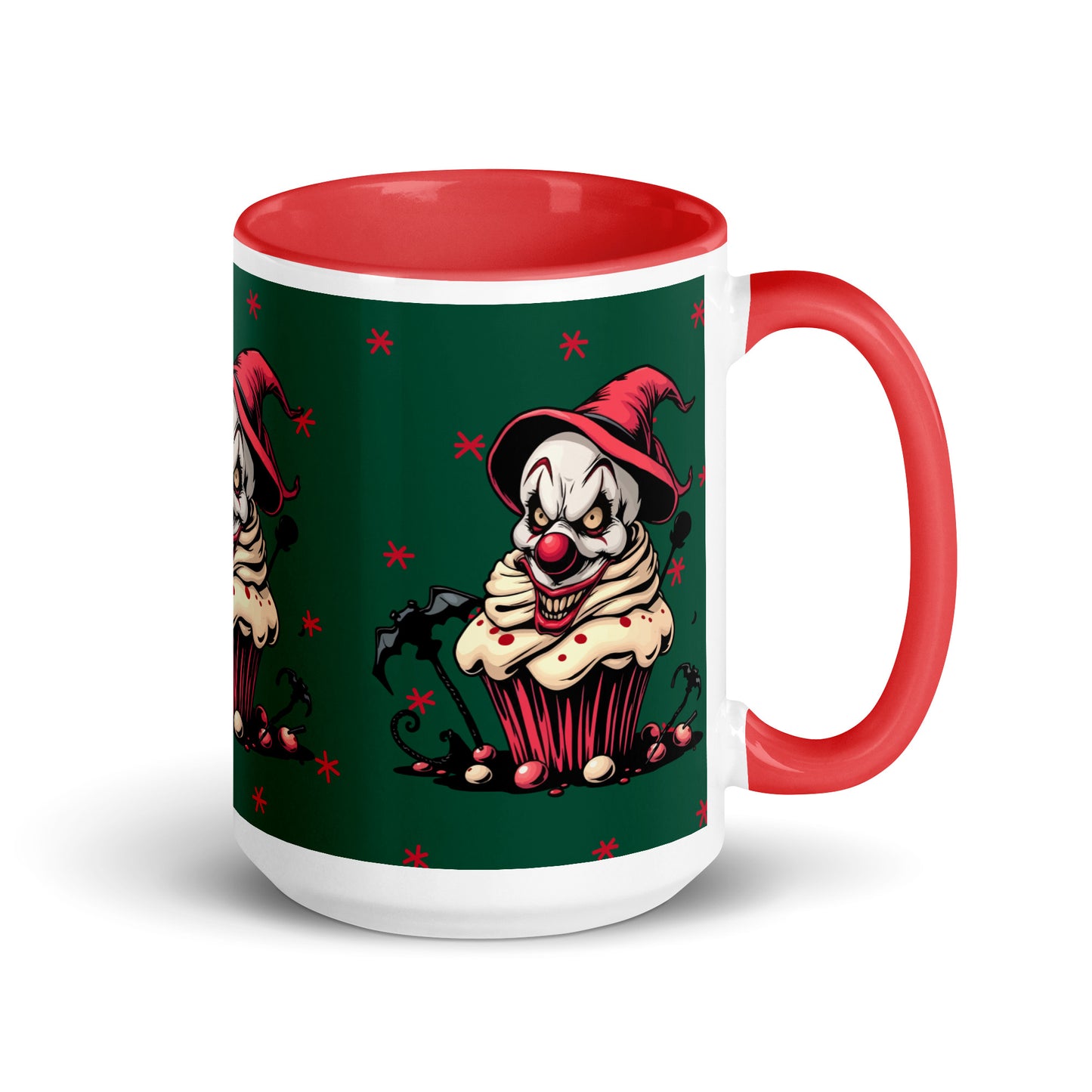 Evil clown with bats Mug with Color Inside