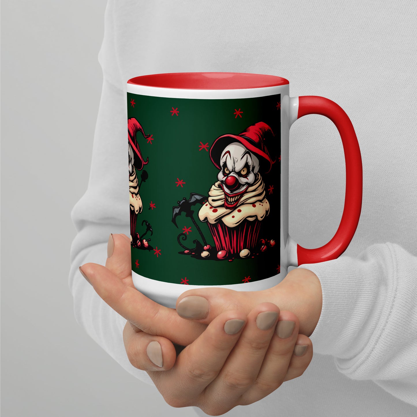 Evil clown with bats Mug with Color Inside