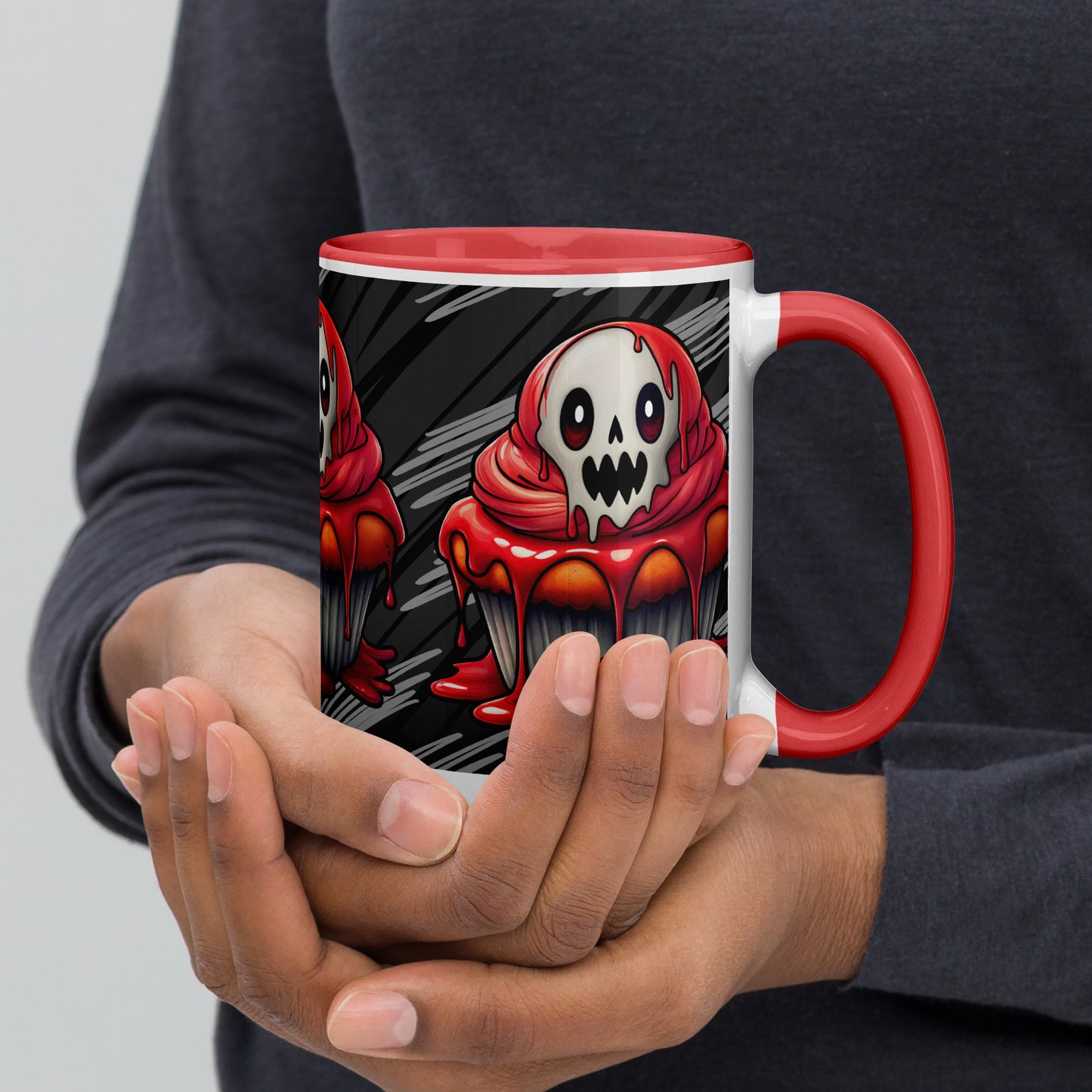 Bloody Ghost Cupcake Mug with Color Inside