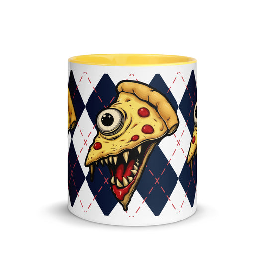 Zombie pizza slice with one eye Mug with Color Inside