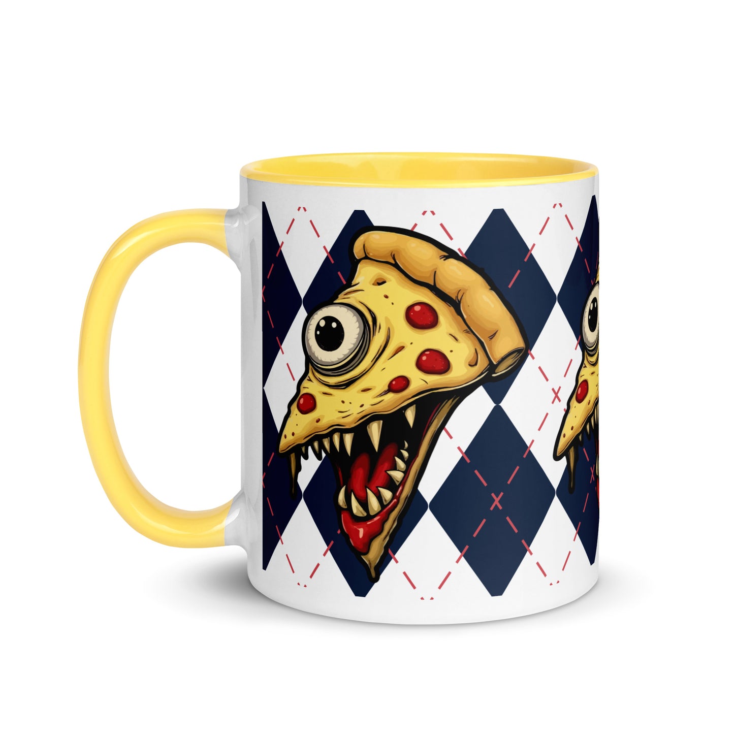 Zombie pizza slice with one eye Mug with Color Inside