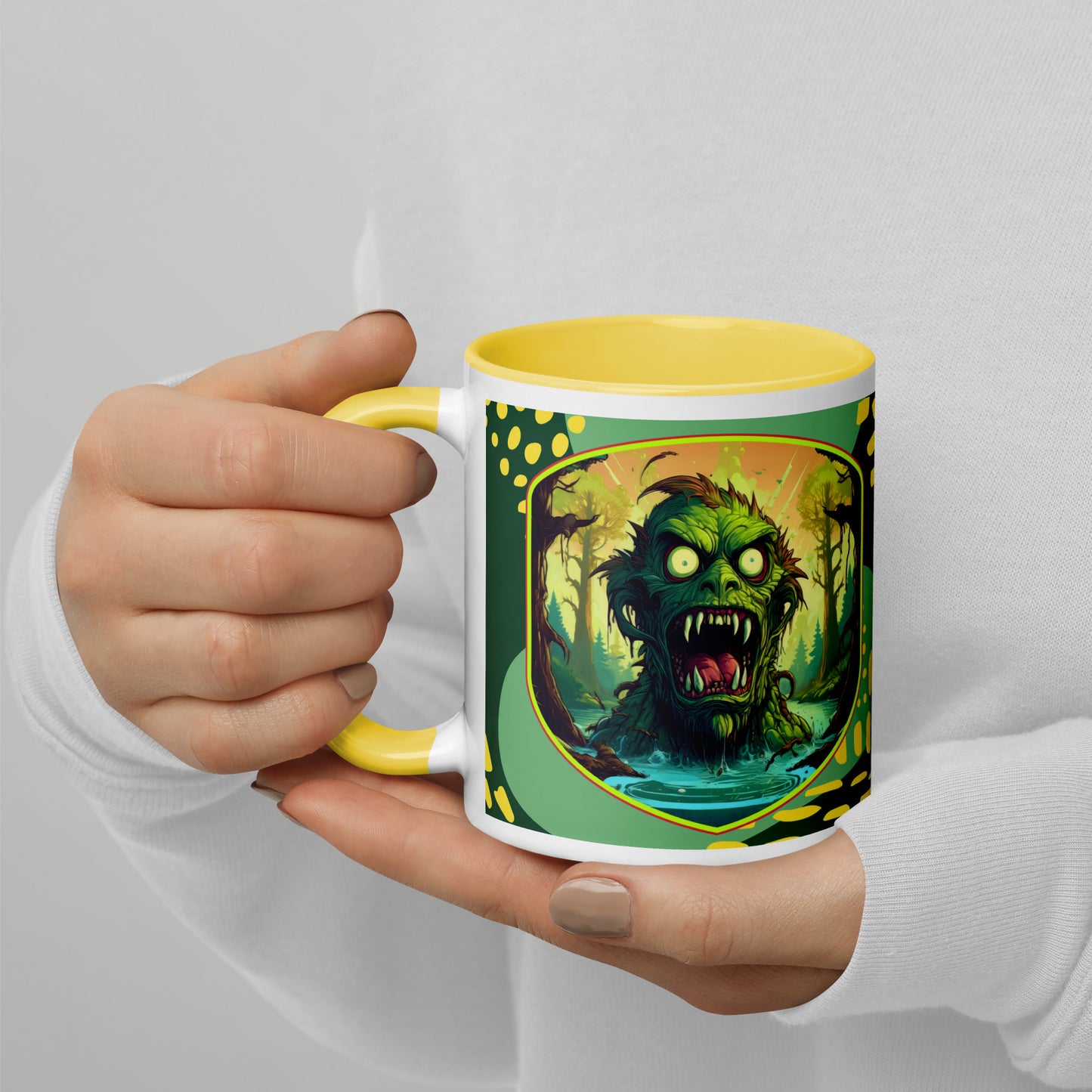 Scary Swamp Monster Mug with Color Inside