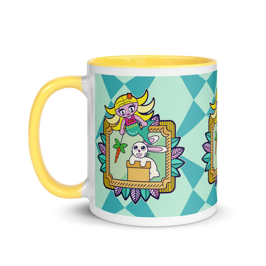 Mermaid & Bunny Mug with Color Inside