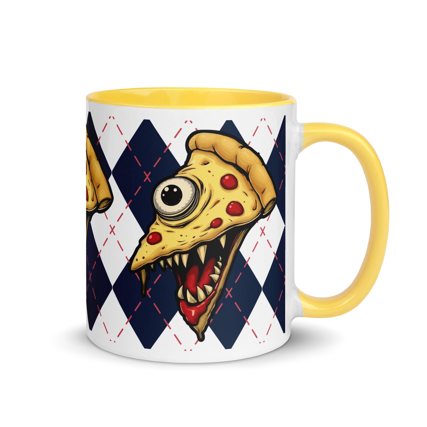 Zombie pizza slice with one eye Mug with Color Inside