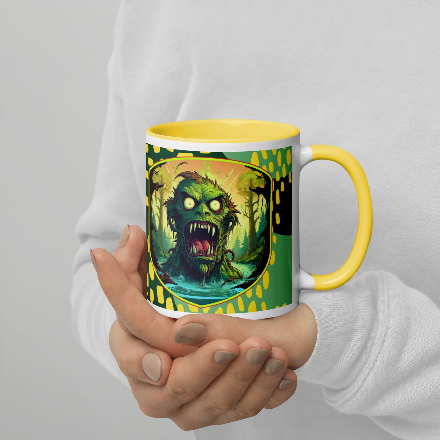 Scary Swamp Monster Mug with Color Inside