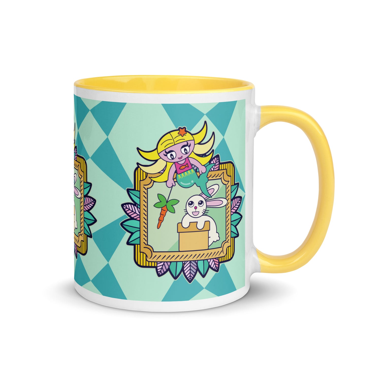 Mermaid & Bunny Mug with Color Inside