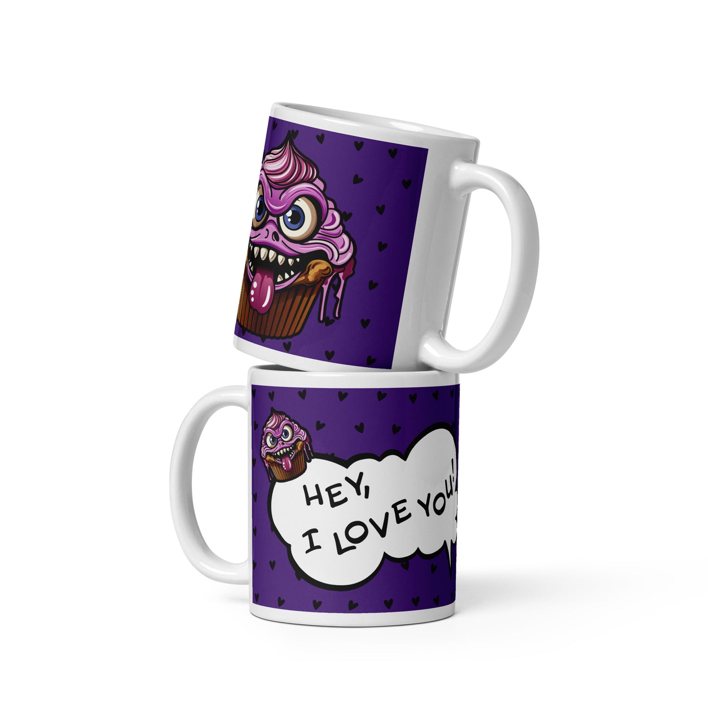 Evil Cupcake in Love glossy mug