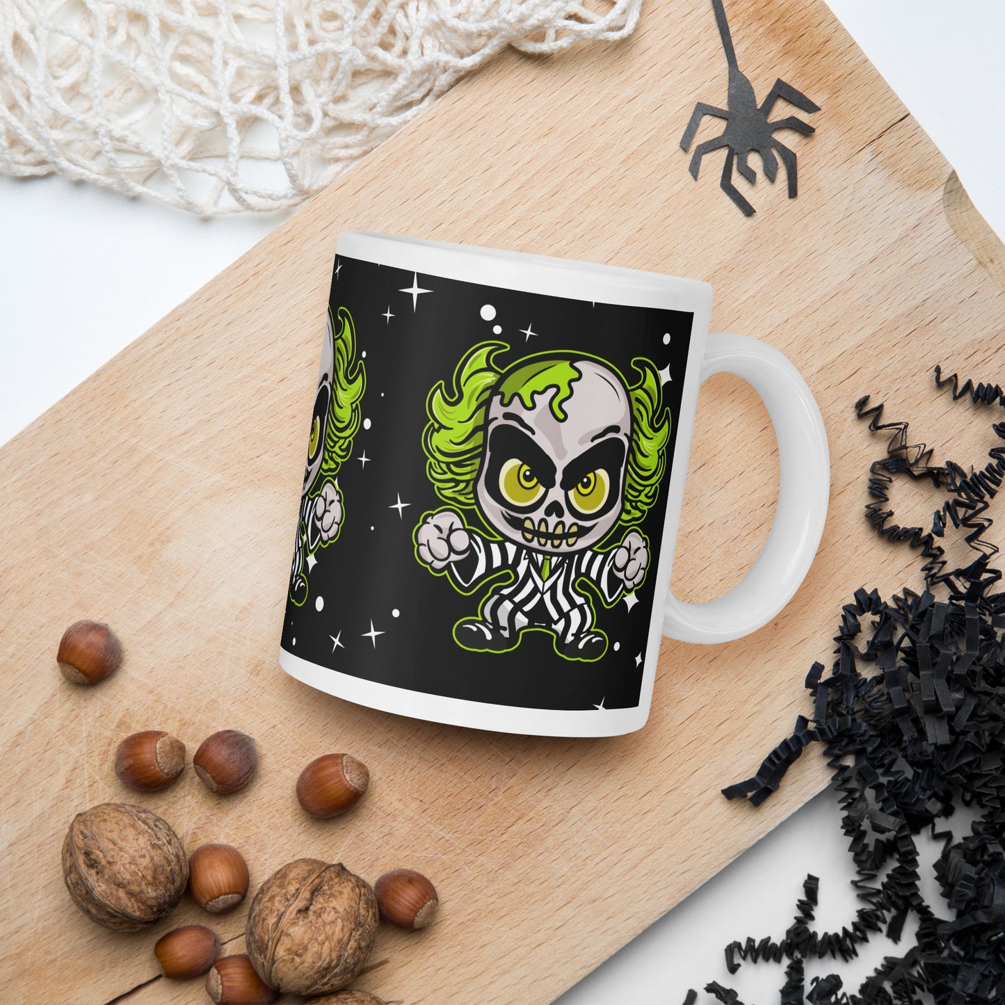 Creepy cute Character White glossy mug