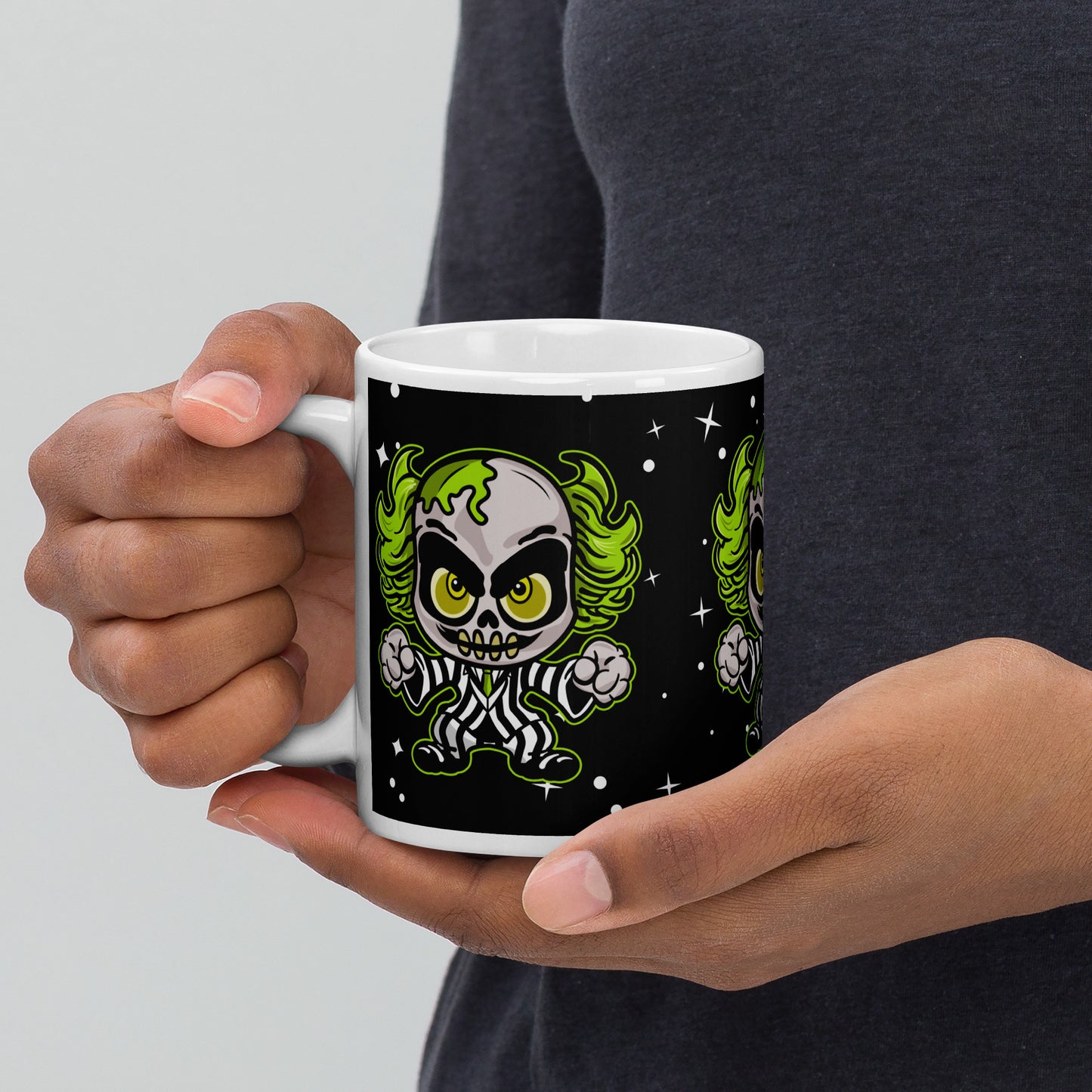 Creepy cute Character White glossy mug