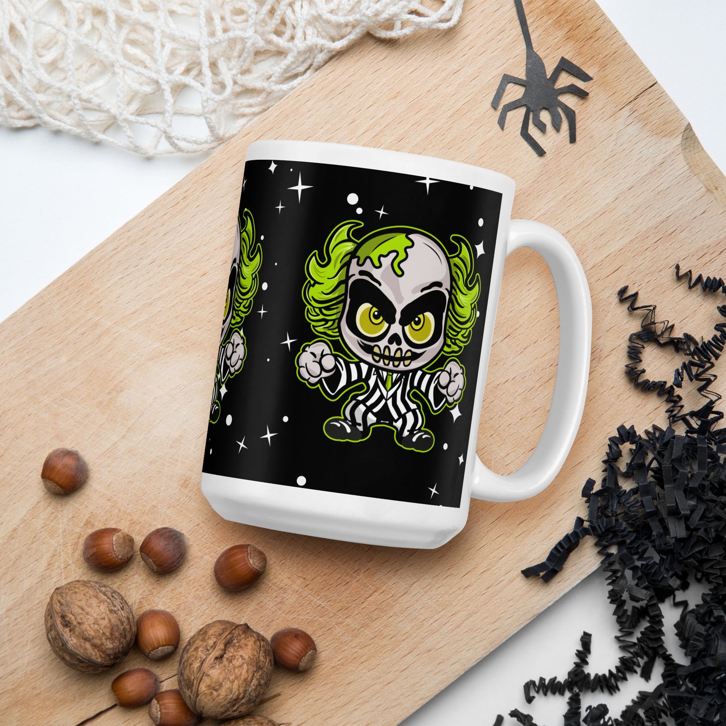 Creepy cute Character White glossy mug