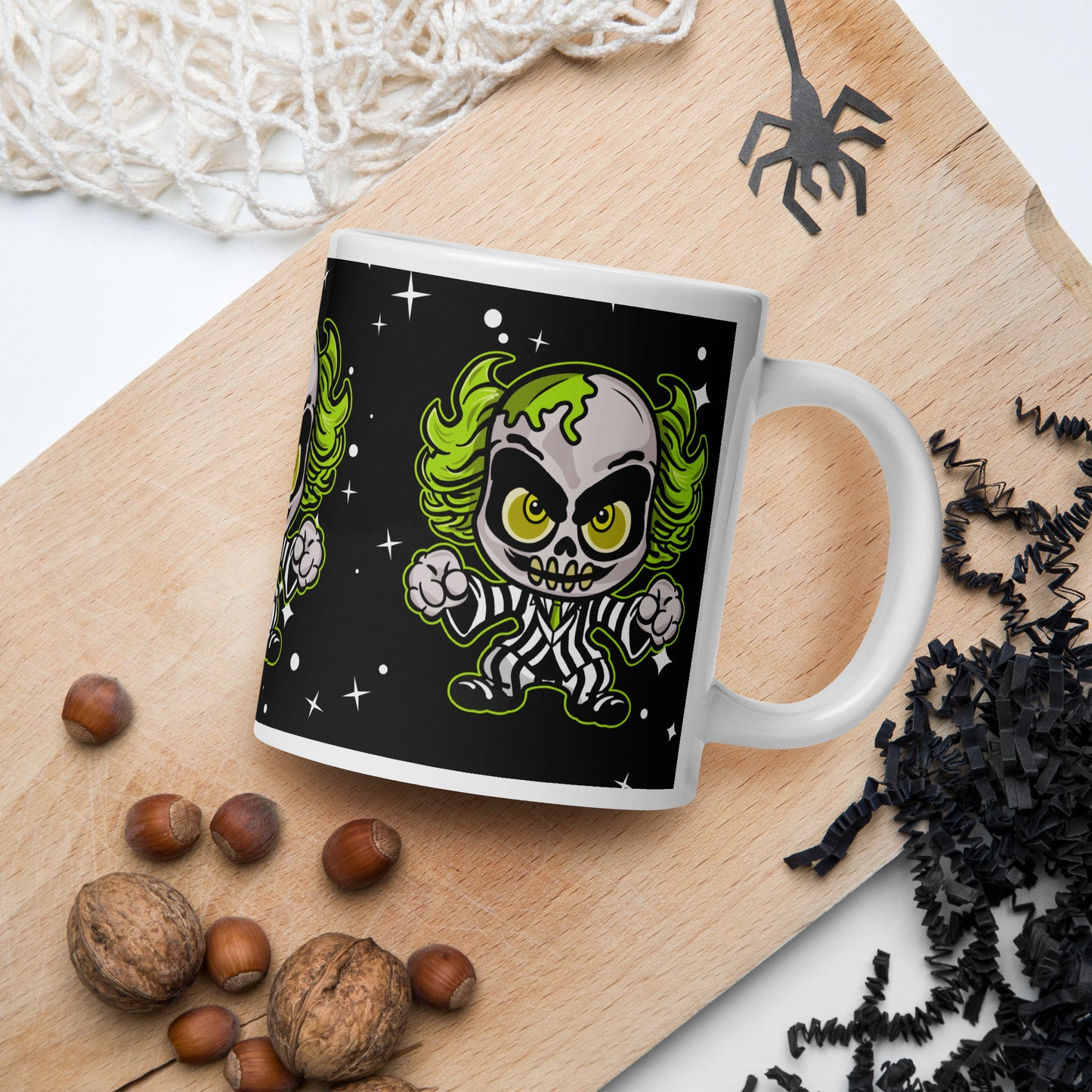 Creepy cute Character White glossy mug