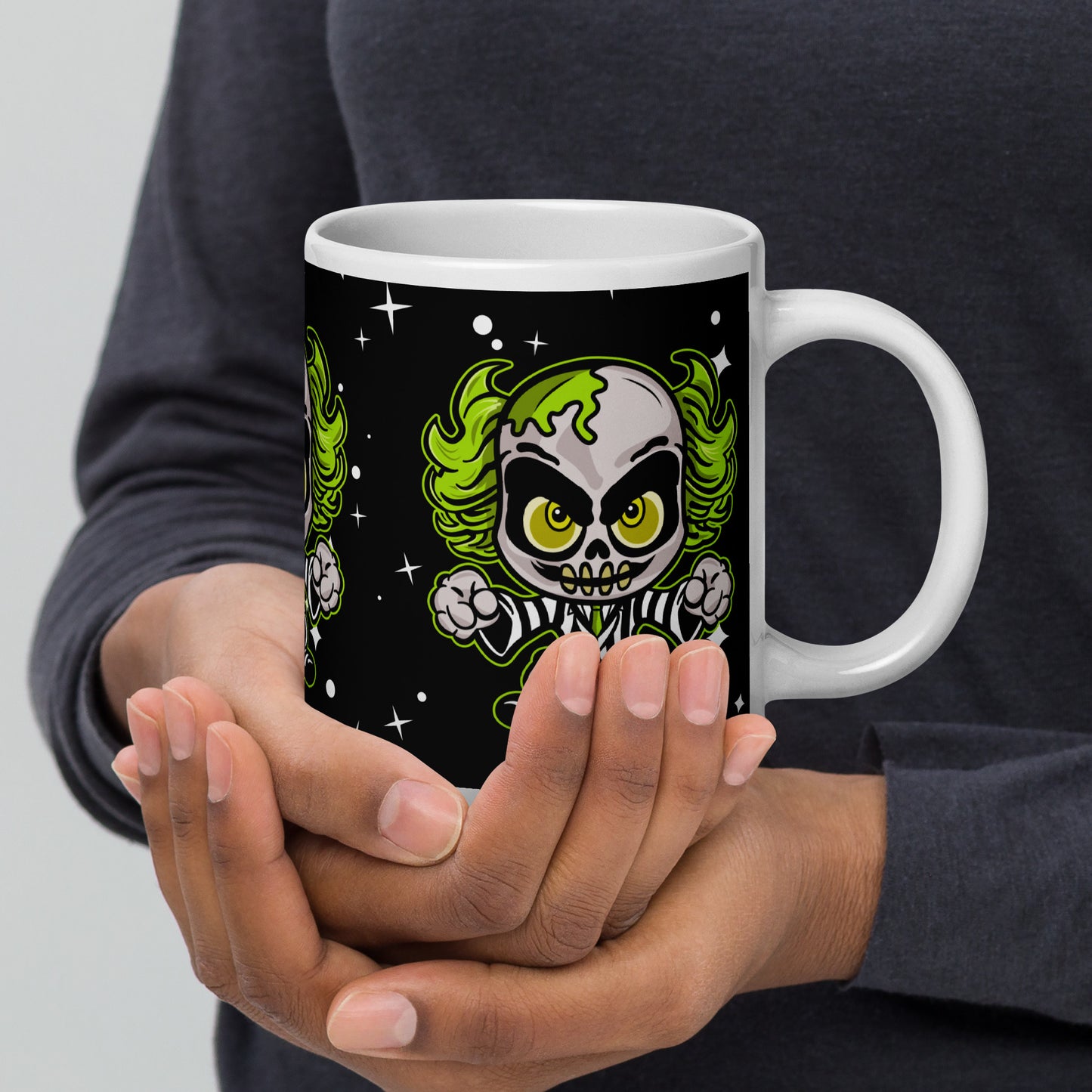 Creepy cute Character White glossy mug