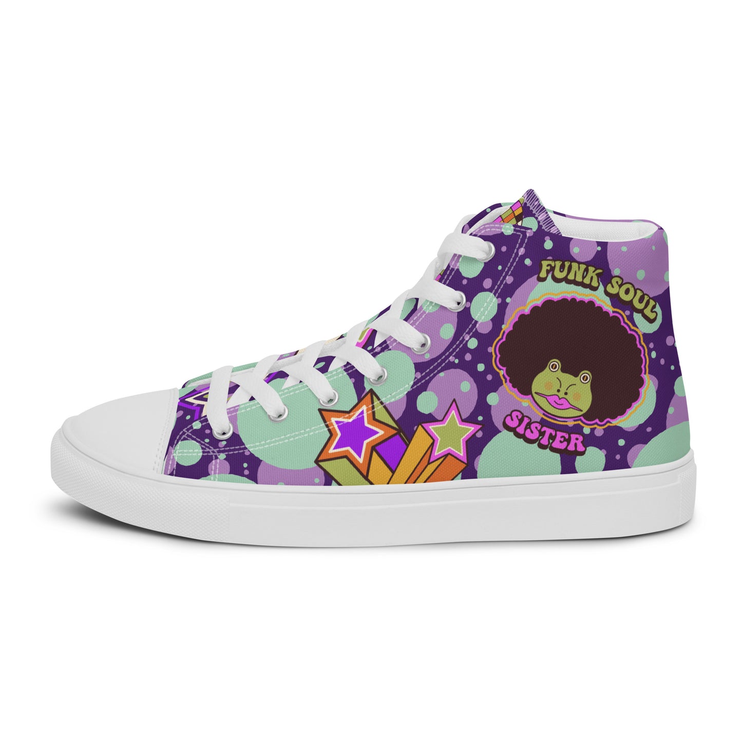 Disco animal characters Women’s high top canvas shoes