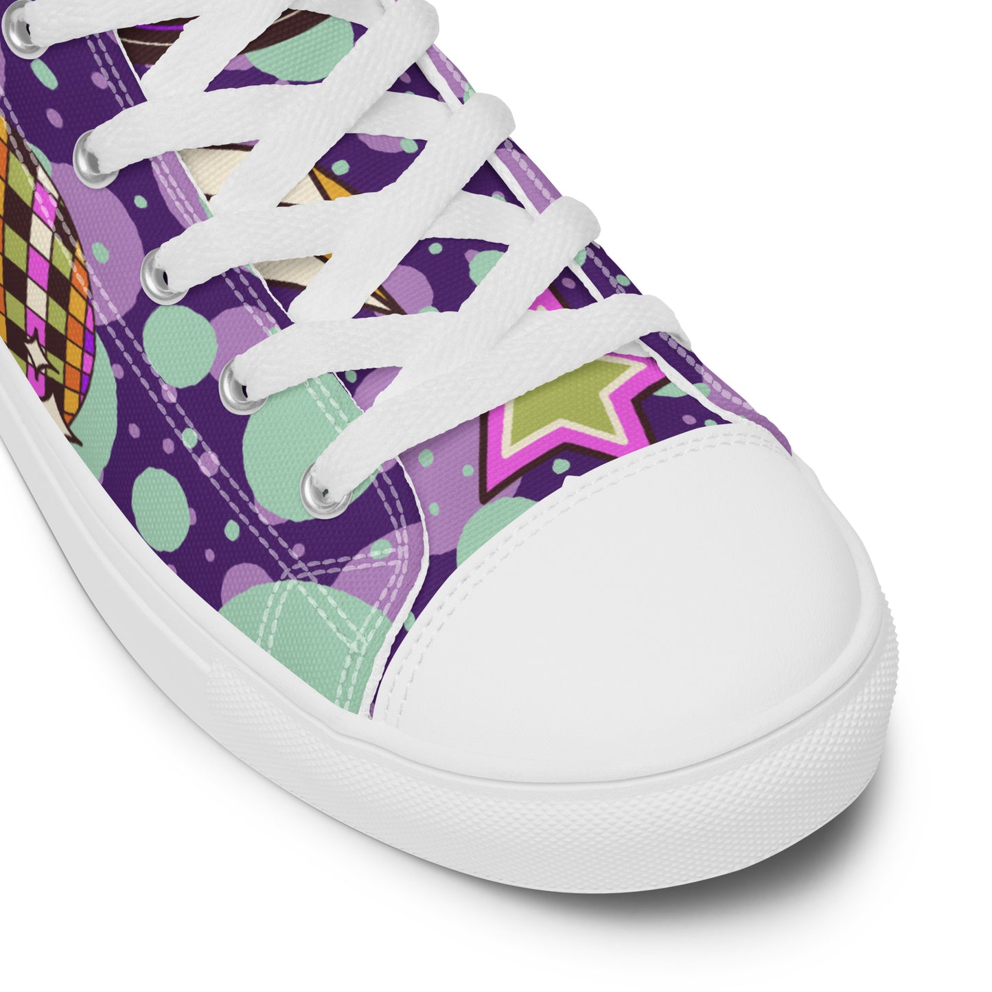 Disco animal characters Women’s high top canvas shoes